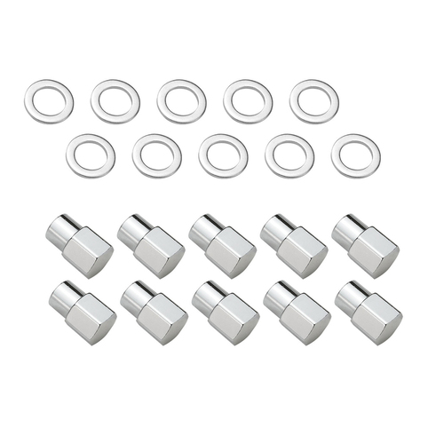 Wheel Lug Nut Kit,, Chrome Dome Medium Mag, Length 1.38, 12 x 1.5, 0.55 Shank, Set of 10